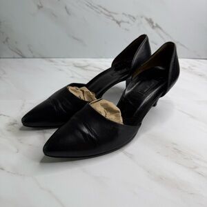 Paul Green Julia Black Leather Pointed Toe D'Orsay Kitten Heels Classic Neutral